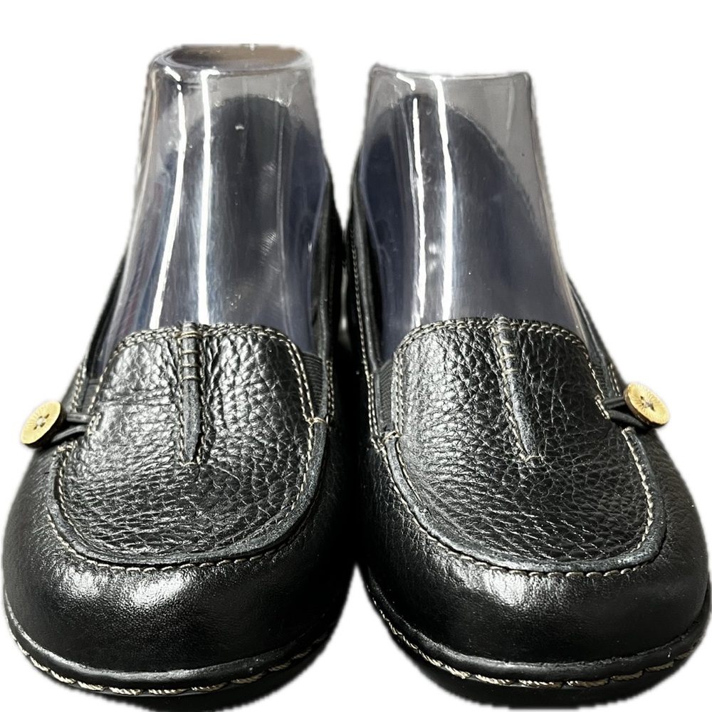 Clark’s Ashley Scurry Slip/on Black Leather Loafers Button Accents Like New 7 - Picture 12 of 16